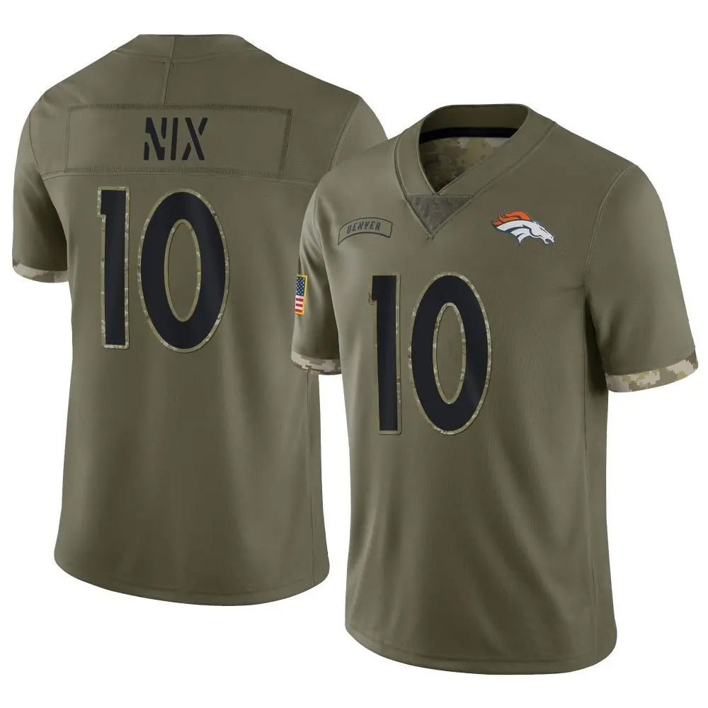 Custom #10 Olive DEN Football Shirt Top