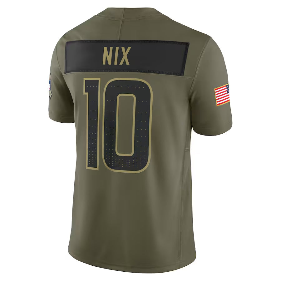 Custom #10 Olive DEN Football Shirt Top