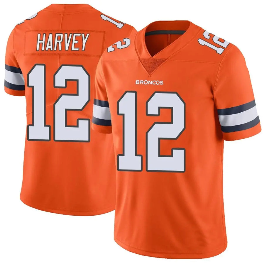 Custom #12 Orange DEN Football Shirt Top
