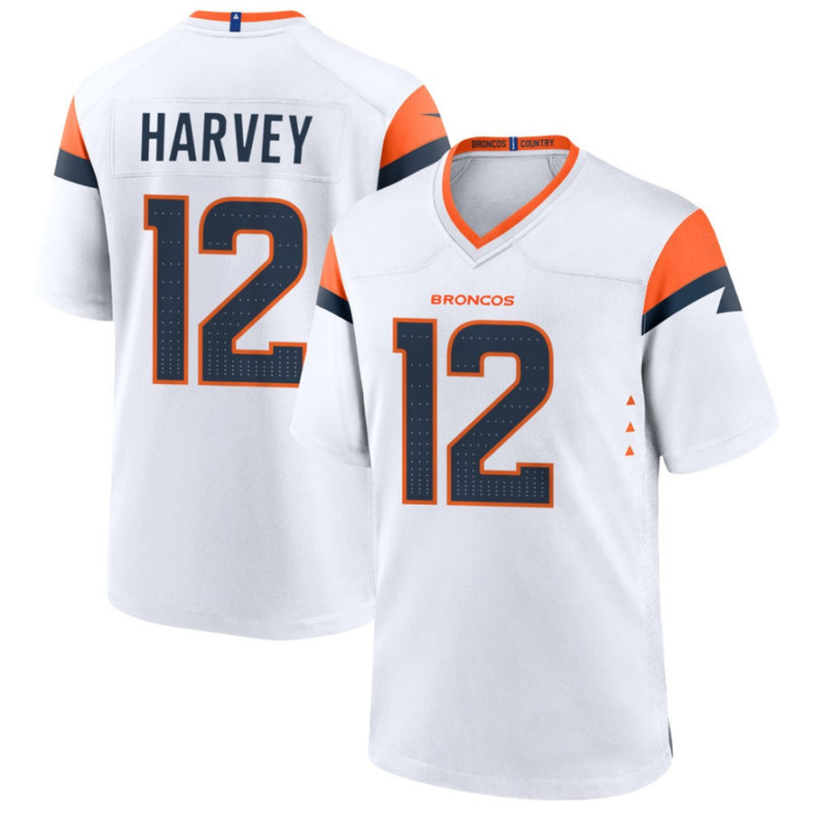 Custom #12 White DEN Football Shirt Top