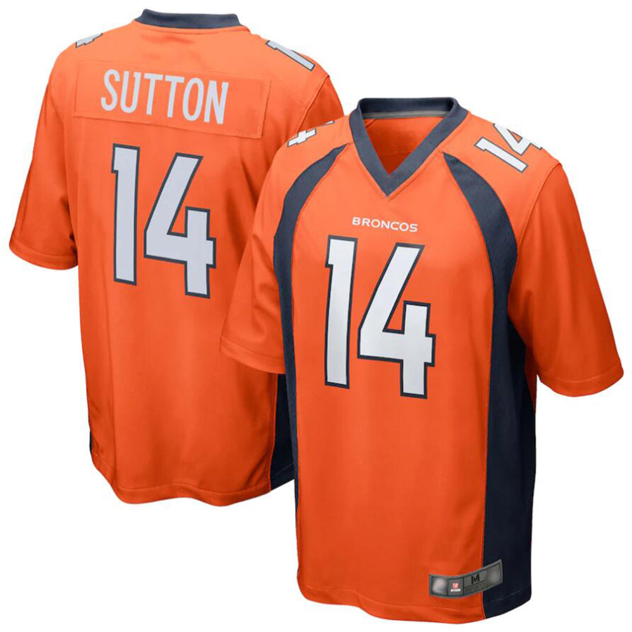 Custom #14 Orange DEN Football Shirt Top