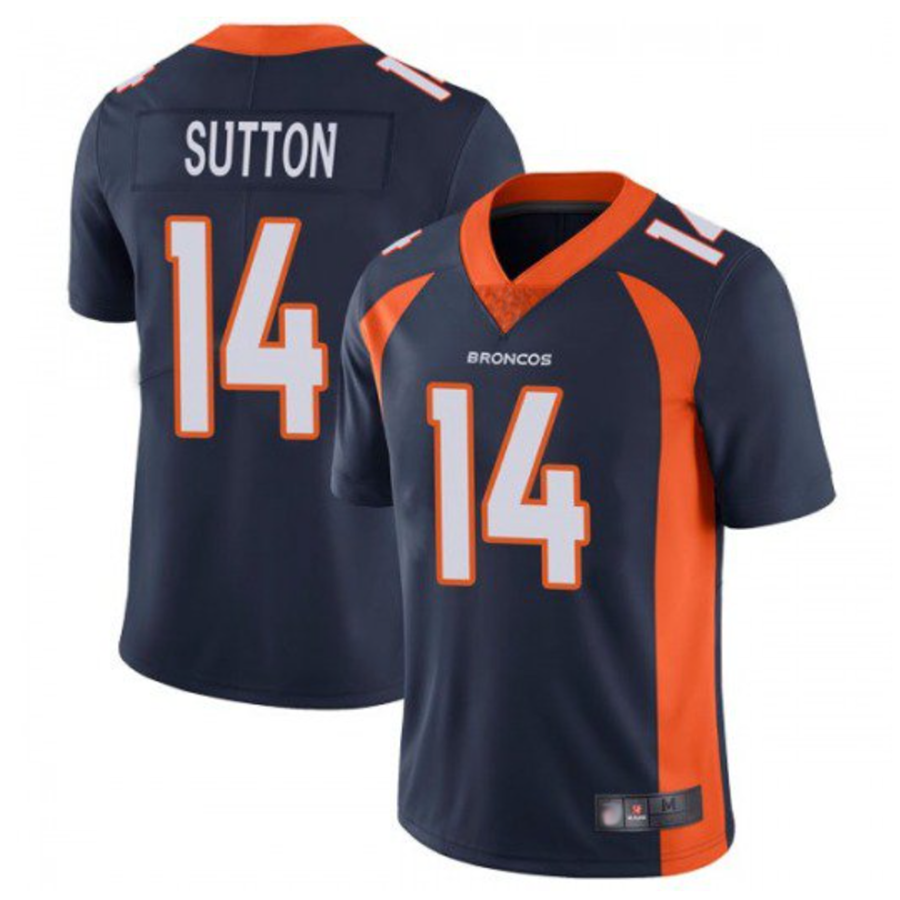 Custom #14 Navy DEN Football Shirt Top