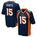 Custom #15 Navy DEN Football Shirt Top