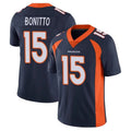 Custom #15 Navy DEN Football Shirt Top