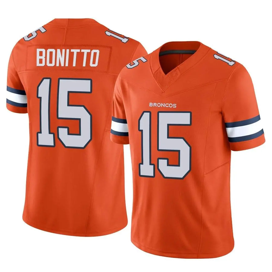Custom #15 Orange DEN Football Shirt Top