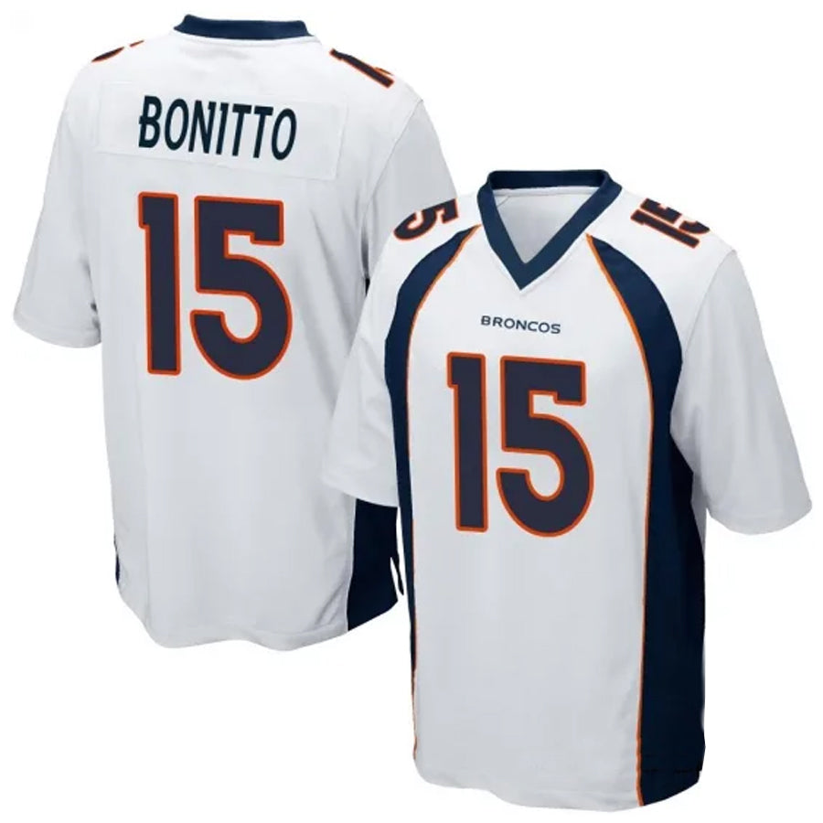 Custom #15 White DEN Football Shirt Top