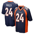 Custom #24 Navy DEN Football Shirt Top
