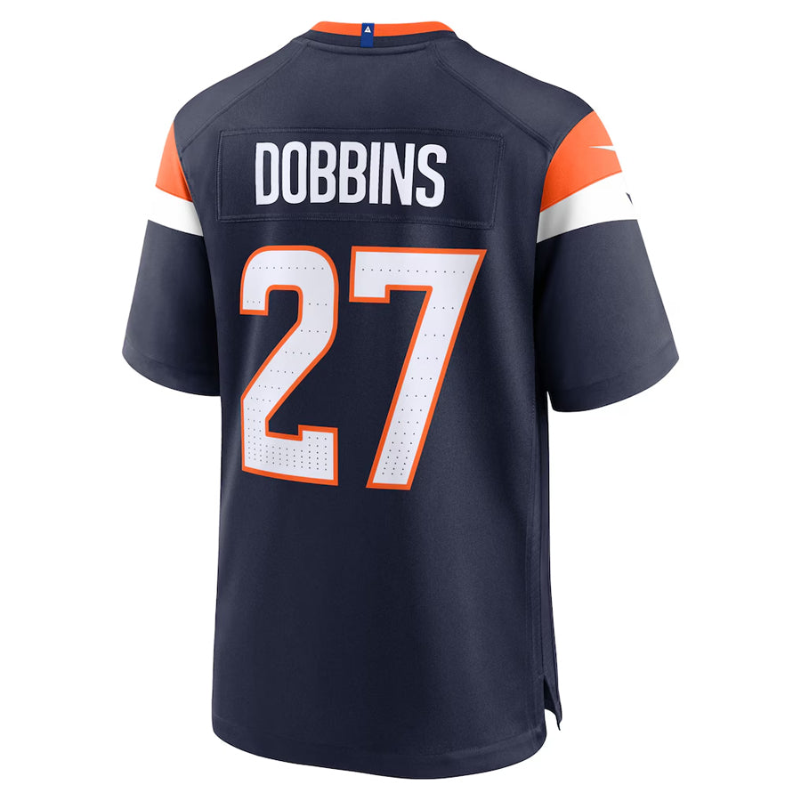 Custom #27 Navy DEN Football Shirt Top
