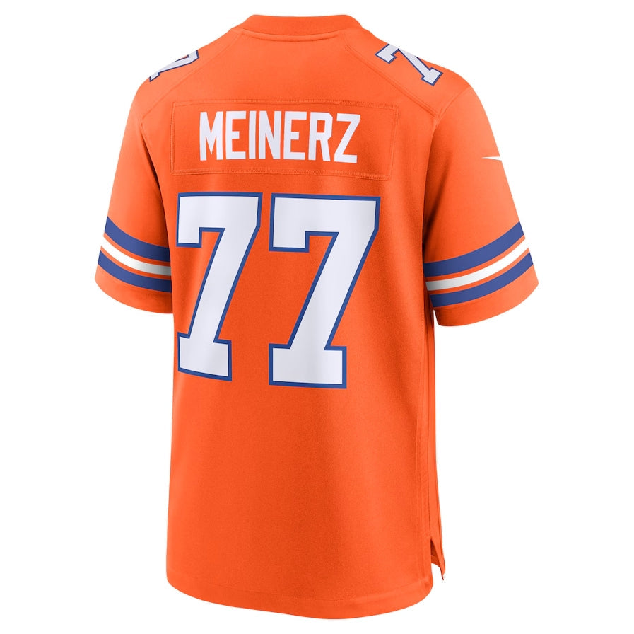 Custom #77 Orange 1977 Throwback DEN Football Shirt Top