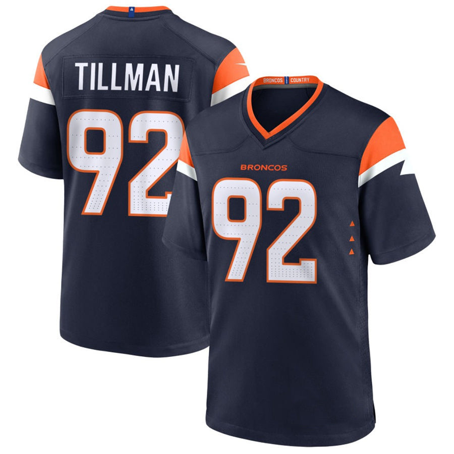 Custom #92 Navy DEN Football Shirt Top
