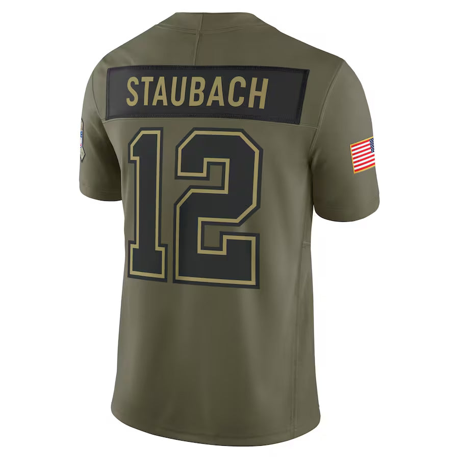 Custom #12 Olive DAL Football Shirt Top