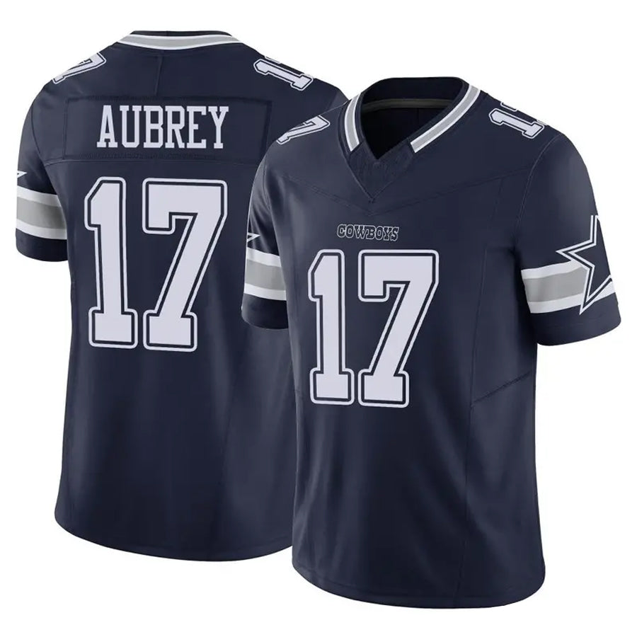 Custom #17 Navy DAL Football Shirt Top