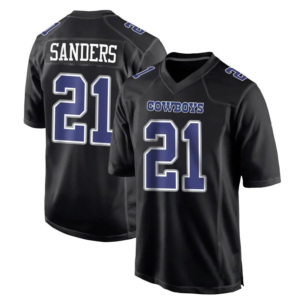 Custom #21 Carbon Black DAL Football Shirt Top