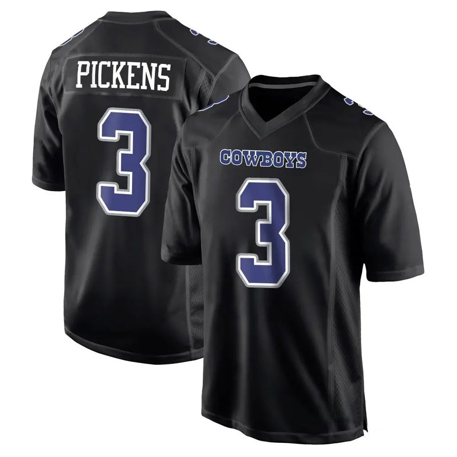 Custom #3 Carbon Black DAL Football Shirt Top