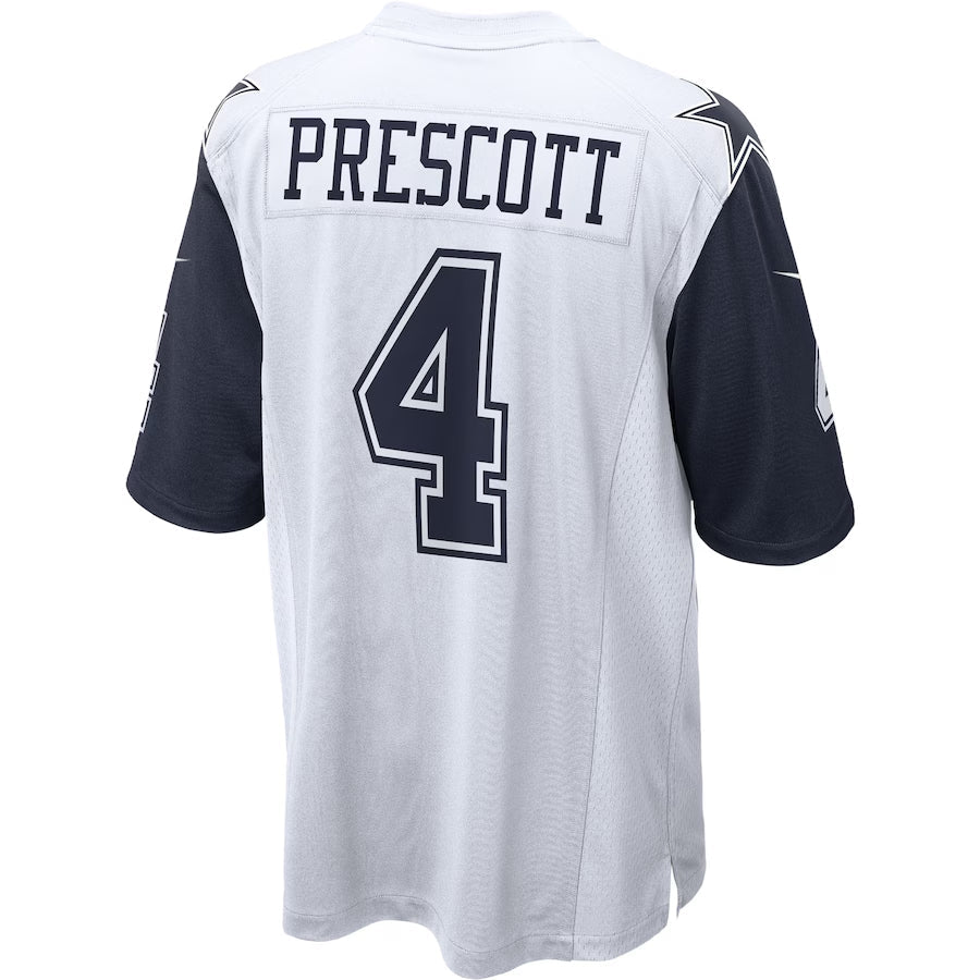 Custom #4 White DAL Football Shirt Top