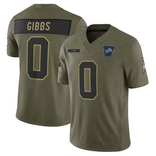 Custom #0 Olive DET Football Shirt Top