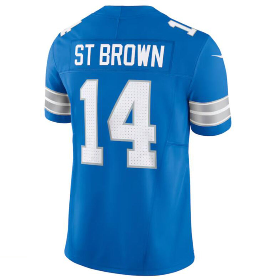 Custom #14 Blue DET Football Shirt Top