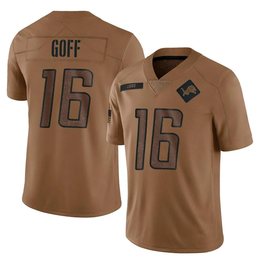 Custom #16 Brown DET Football Shirt Top