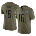 Custom #16 Olive DET Football Shirt Top
