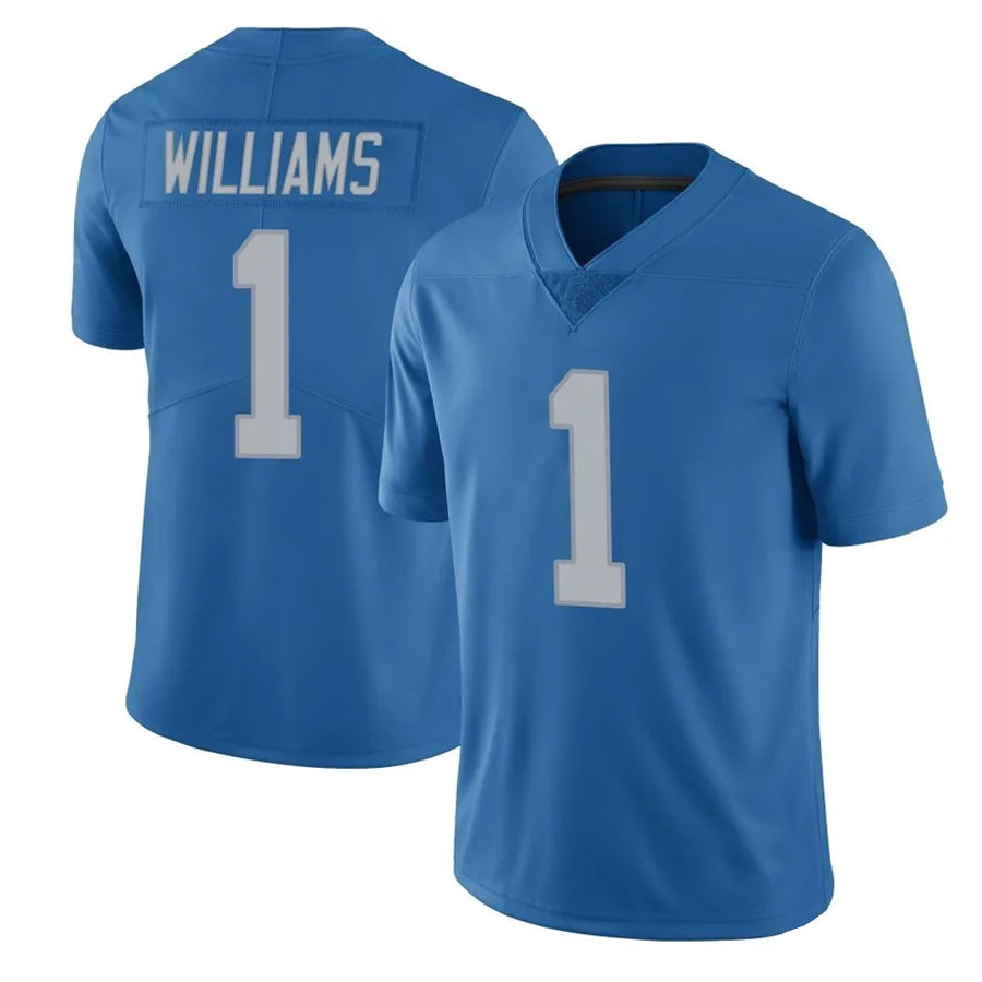 Custom #1 Blue DET Football Shirt Top