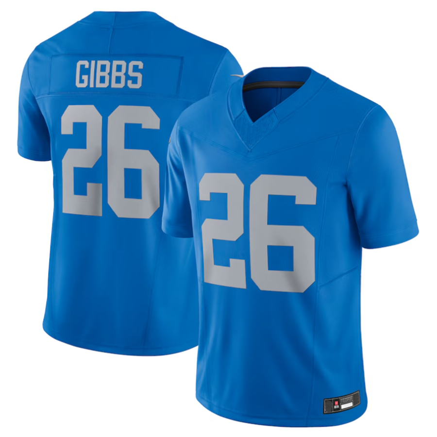 Custom #26 Blue DET Football Shirt Top