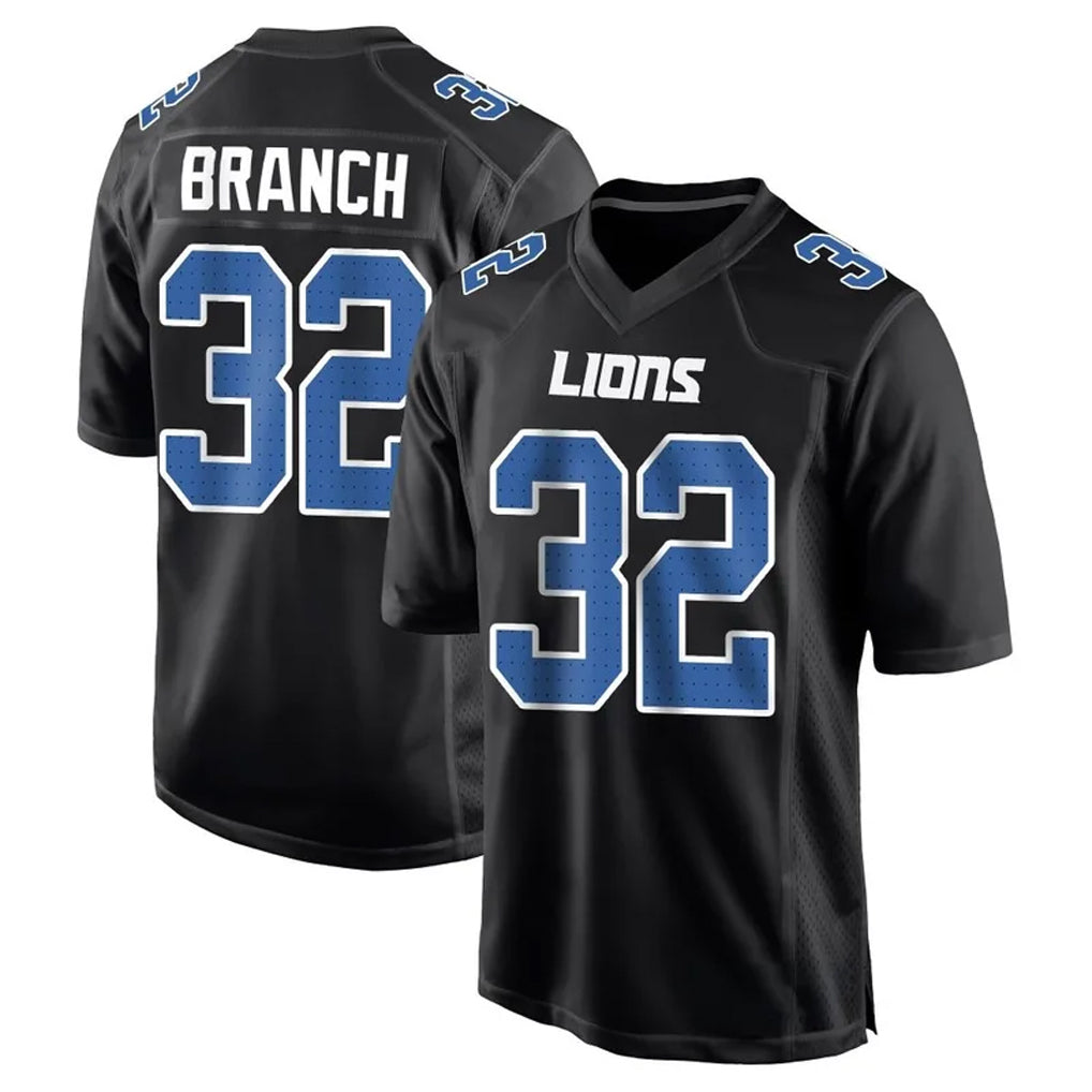 Custom #32 Black DET Football Shirt Top