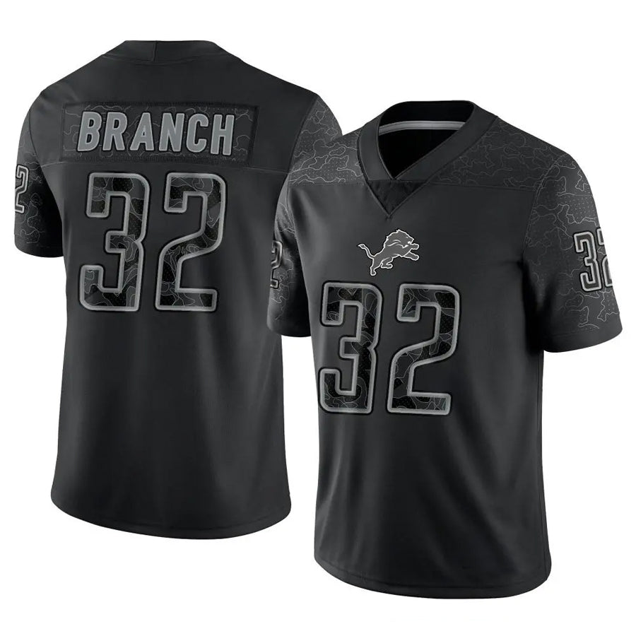 Custom #32 Black DET Football Shirt Top