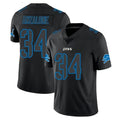 Custom #34 Black DET Football Shirt Top