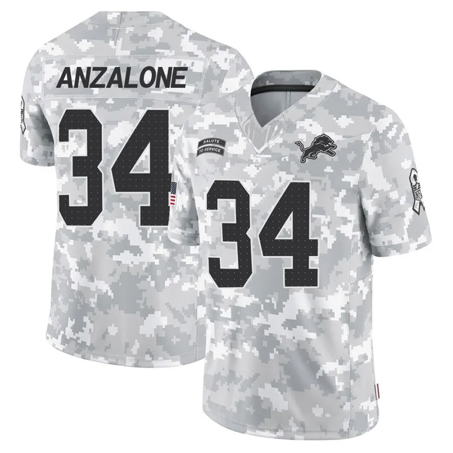Custom #34 DET Football Shirt Top