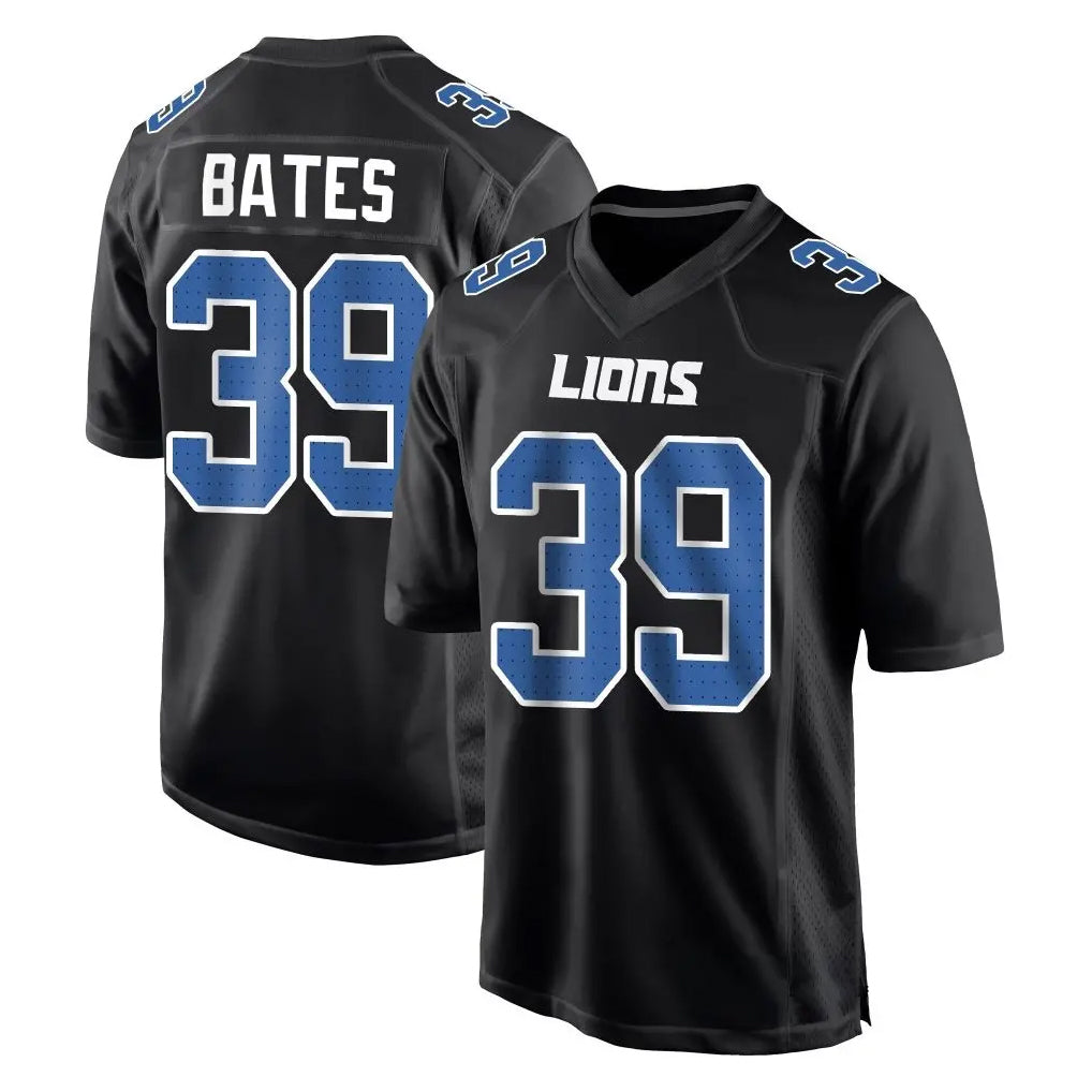 Custom #39 Black DET Football Shirt Top