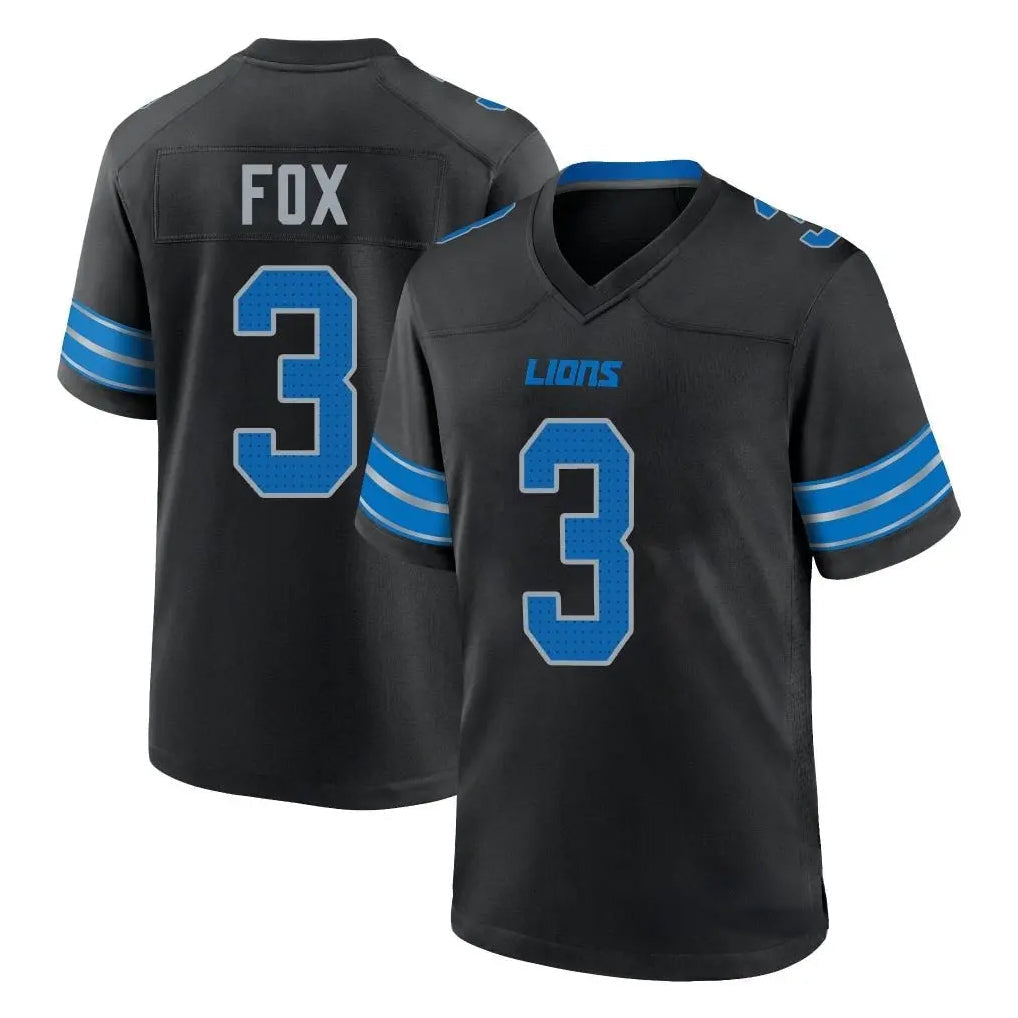 Custom #3 Black DET Football Shirt Top