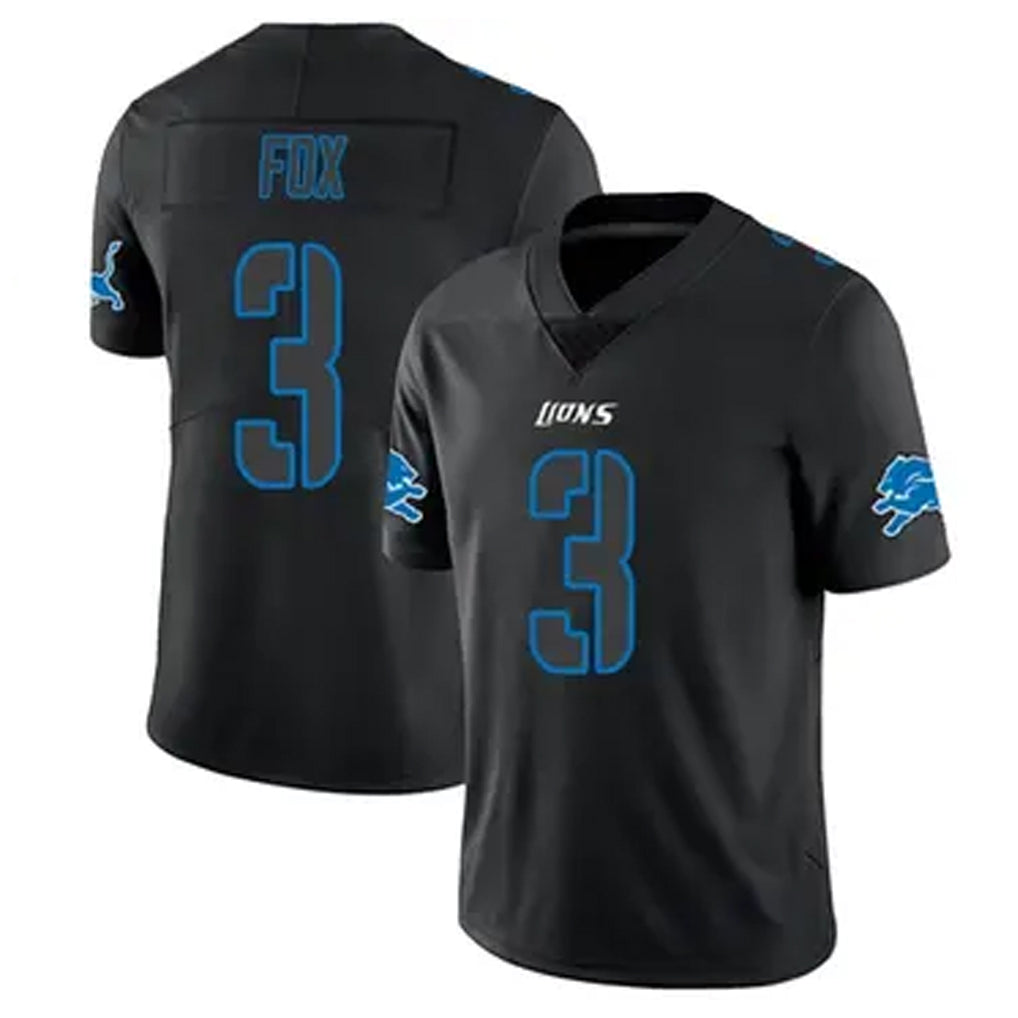 Custom #3 Black DET Football Shirt Top