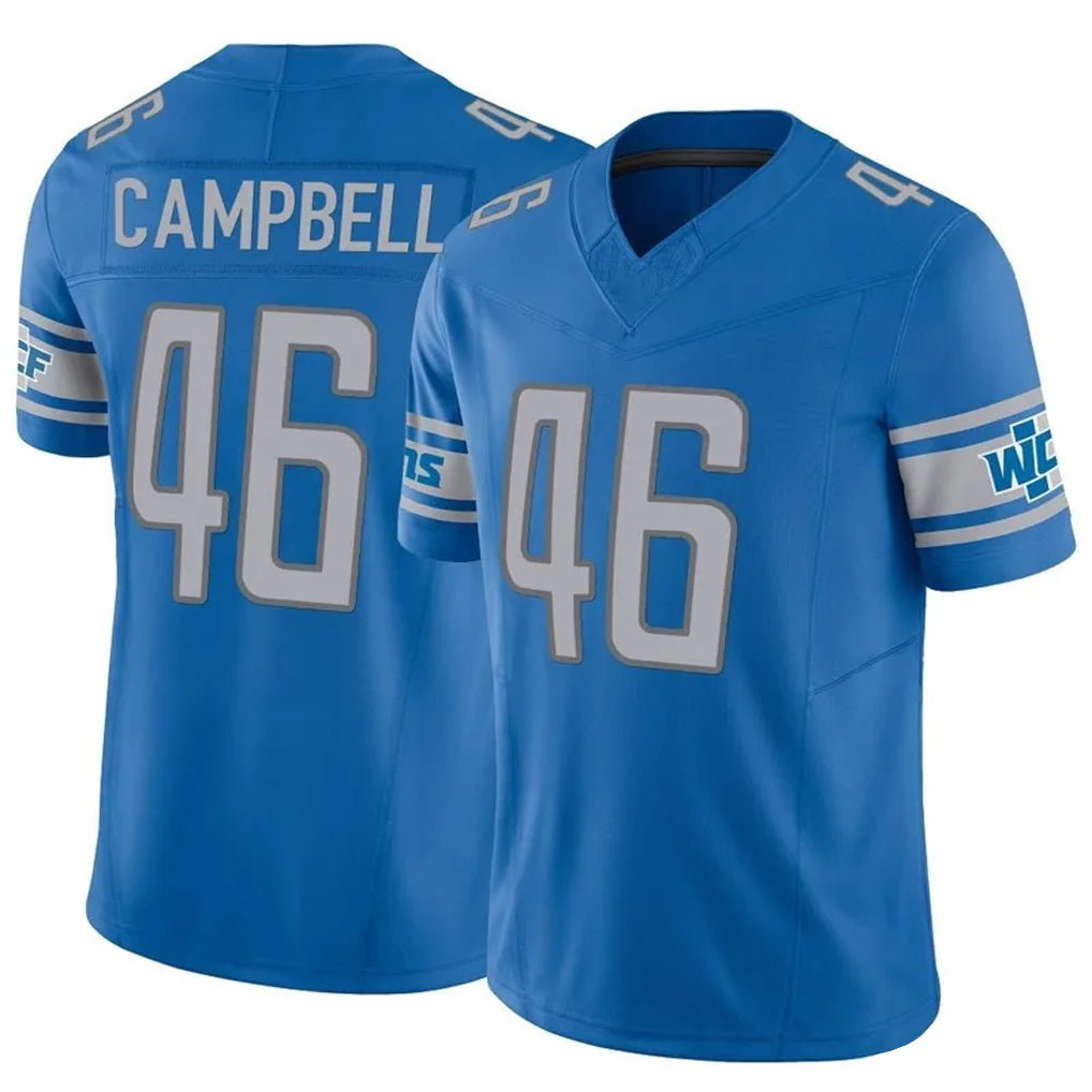 Custom #46 Blue DET Football Shirt Top