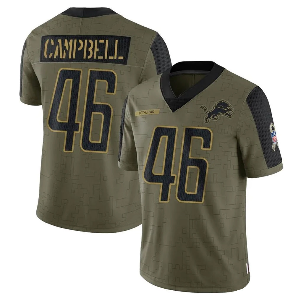 Custom #46 Olive DET Football Shirt Top