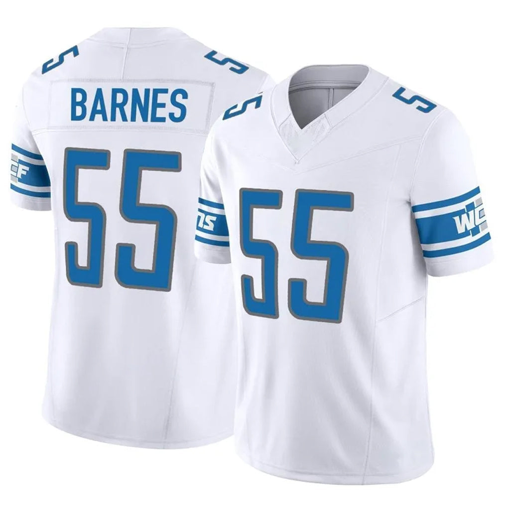Custom #55 White DET Football Shirt Top