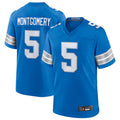 Custom #5 Blue DET Football Shirt Top