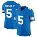 Custom #5 Blue DET Football Shirt Top
