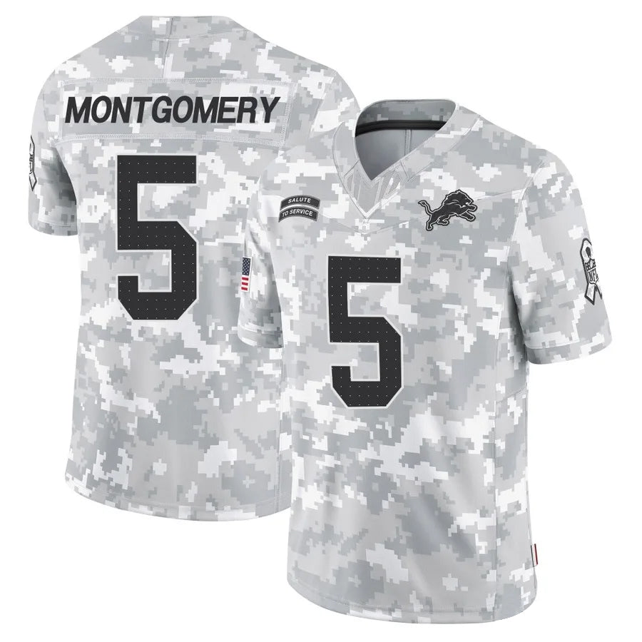 Custom #5 DET Football Shirt Top