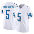 Custom #5 White DET Football Shirt Top