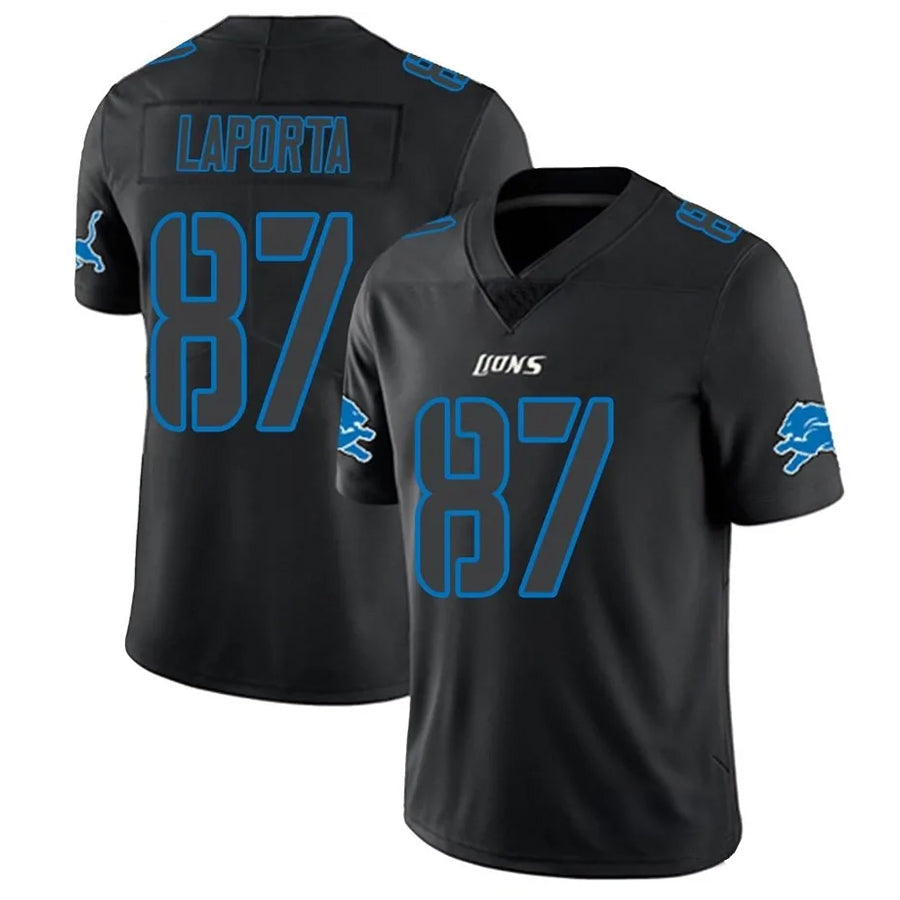 Custom #87 Black DET Football Shirt Top