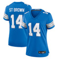 Custom #14 Blue DET Football Shirt Top