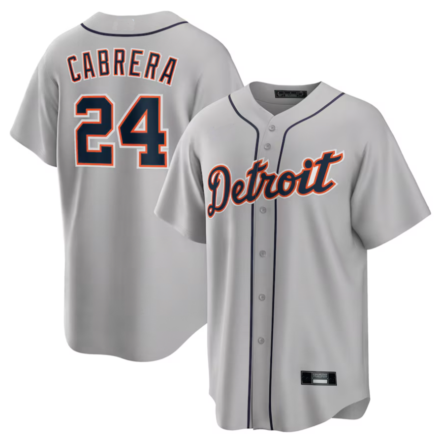 Custom #24 Gray DET Baseball Shirt Top