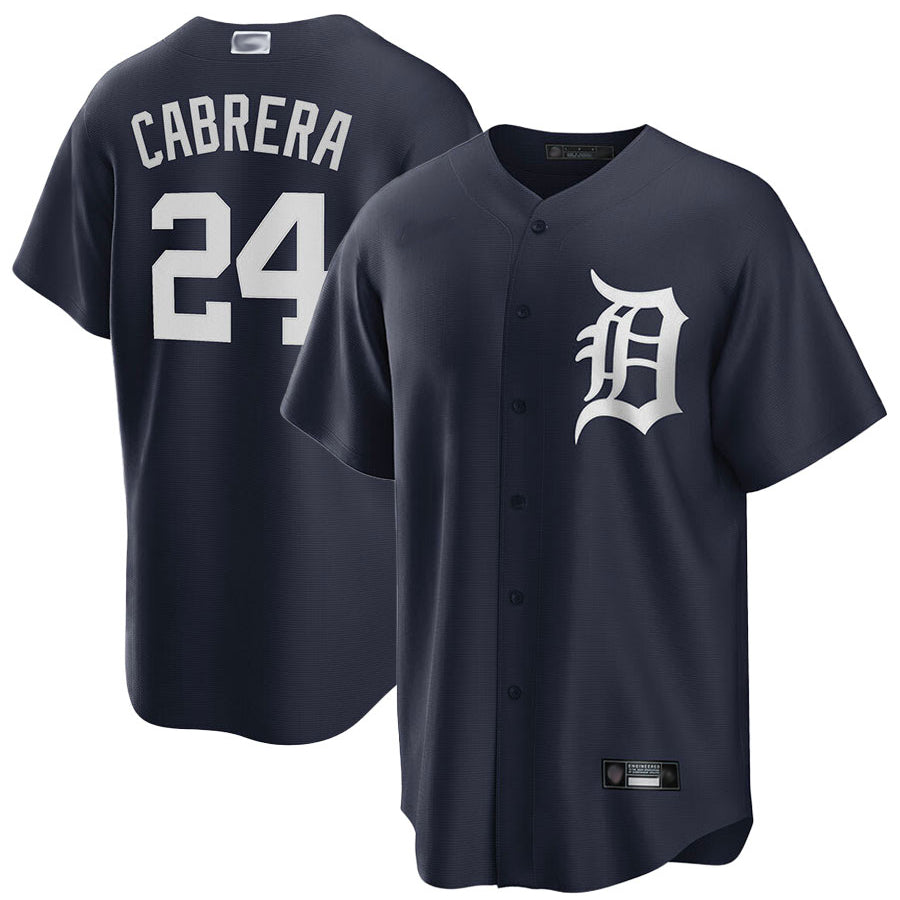 Custom #24 Navy DET Baseball Shirt Top
