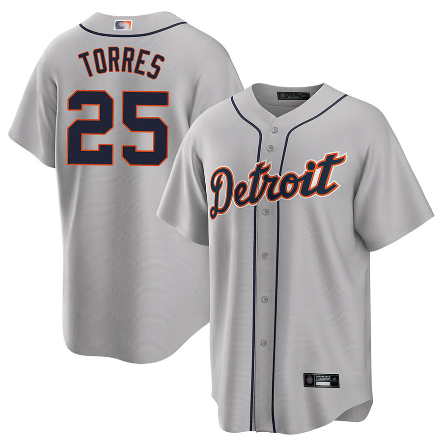 Custom #25 Gray DET Baseball Shirt Top
