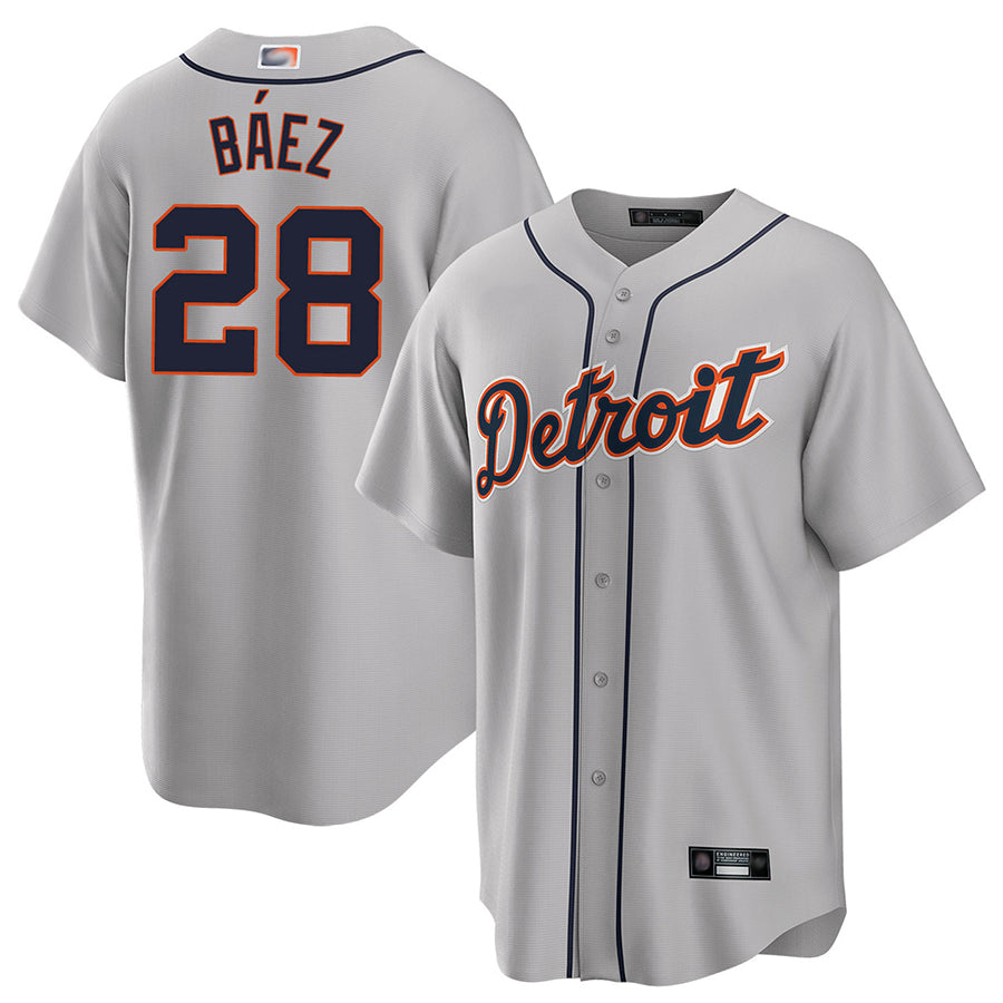 Custom #28 Gray DET Baseball Shirt Top