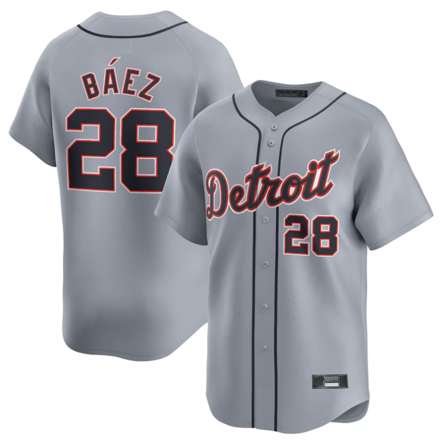Custom #28 Gray DET Baseball Shirt Top