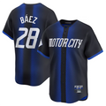 Custom #28 Navy City Connect DET Baseball Shirt Top