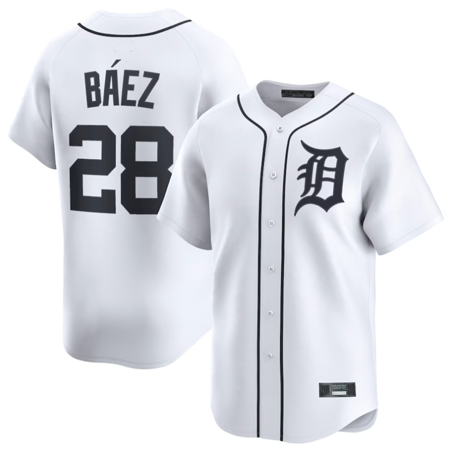 Custom #28 White DET Baseball Shirt Top