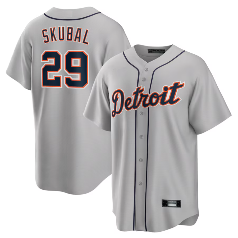 Custom #29 Gray DET Baseball Shirt Top