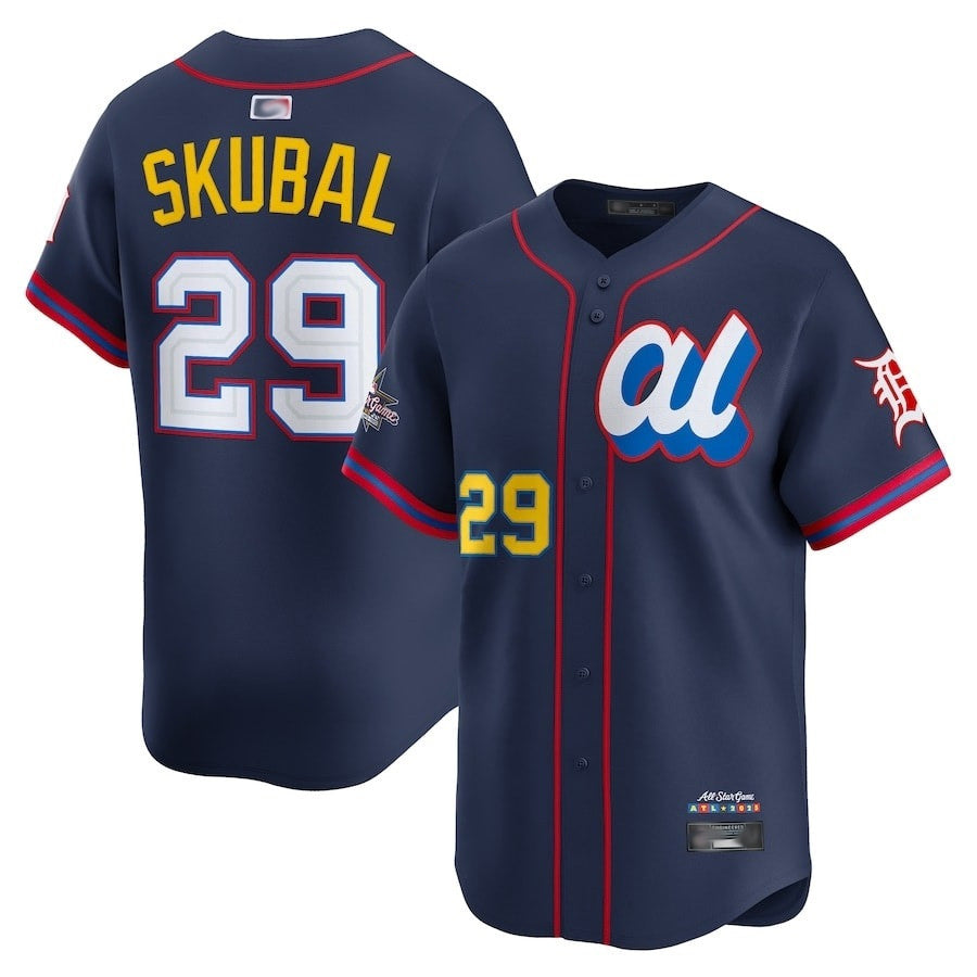 Custom #29 Navy All Star DET Baseball Shirt Top